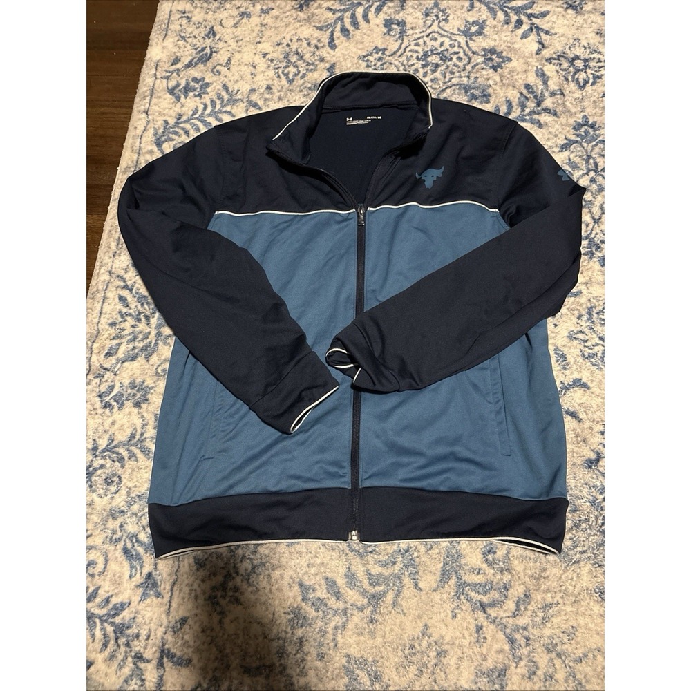 Under Armour Iron Paradise Jacket Mens XL Blue  Full Zip Track Top Rock